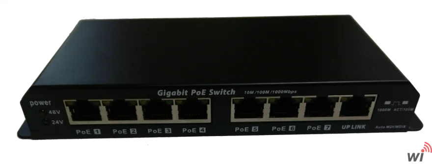 WINET GIGABIT POE SWITCH 8-7 PORT 24V 60W Adaptörlü