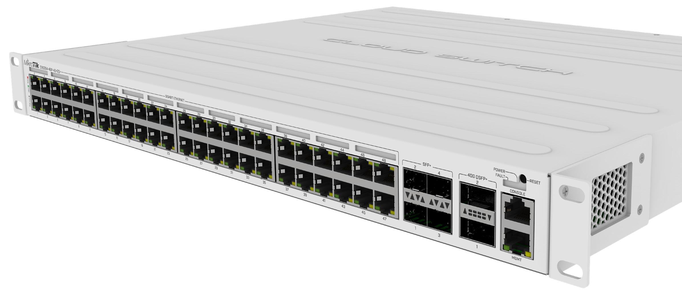 CRS354-48P-4SPlus2QPlusRM Cloud Router Switch 354-48P-4S+2Q+RM 48xGbit PoE+ , 4xSFP+,2Qsfp+ LCD ,L5 750W