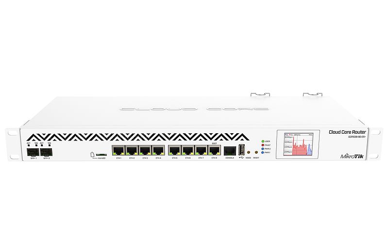 CCR1036-8G-2S-PLUS-EM EOL - Cloud Core Router 1036-8G-2S+EM 8GB RAM, 8xGbit LAN, 2xSFP+ 10 Gbit, LCD, L6 Firewall / Router