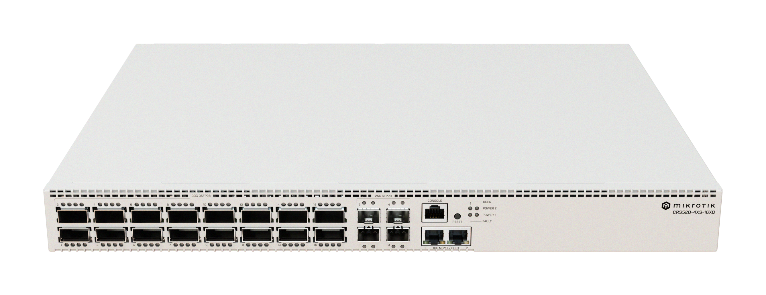 CRS520-4XS-16XQ-RM Cloud Router Switch 520-4XS-16XQ-RM with RouterOS L5 license, rackmount case