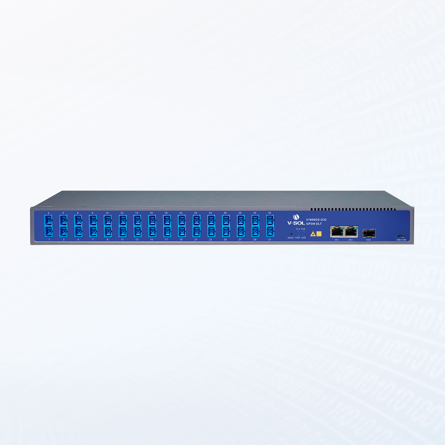 GPON-OLT-V1600GS-O32 VSOL - 1 PON - 1:32 SPLITTER - OLT , FTTX , 2 x RJ45 , 1 x SFP+ C+++