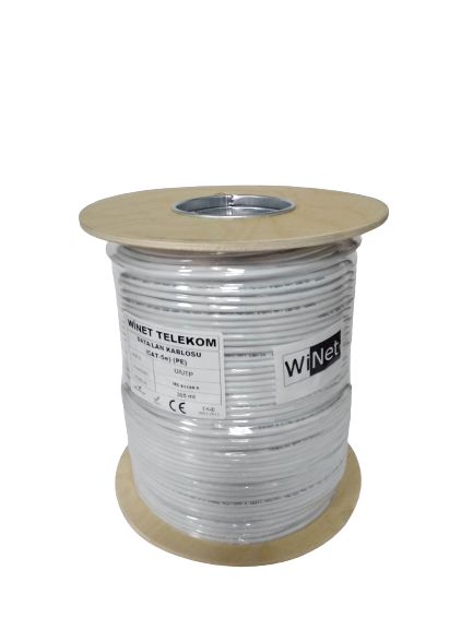 WINET-CAT5E-305 WINET CAT5E-PE - 305m 24AWG 0.52mm BEYAZ CAT5E - DIŞ ORTAM Kablo