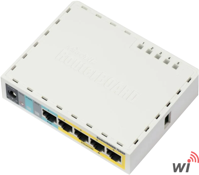 RB750UP  4 Port Poe Out 1 Port Poe In