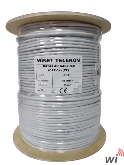 Winet  Dış Ortam PoliEtilen Beyaz CAT5 Kablo - 305Mt