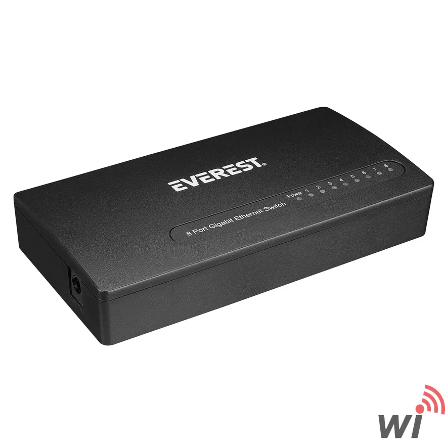 Everest ESW-808 8 Port 1000Mbps RTL8370N Gigabit Ethernet Switch Hub