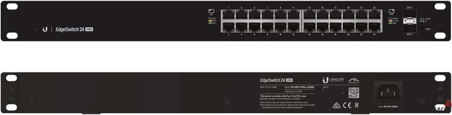 UBNT Ubiquiti EdgeSwitch ES-24-500W  24 Port Gigabit - 2 SFP  Yönetilebilir PoE+